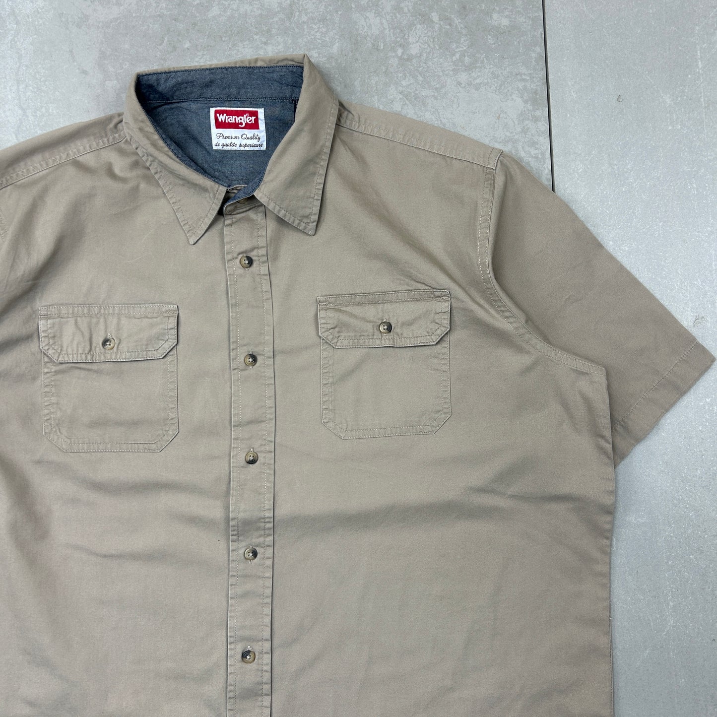 Vintage Wrangler Brown Short Sleeve Workwear Shirt - XL