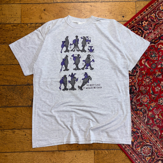 Vintage 90s Camel Funny Grey Single Stitch Graphic T-Shirt - M