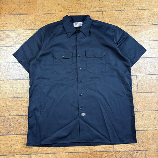 Vintage Dickies Black Workwear Short Sleeve Shirt - 2XL