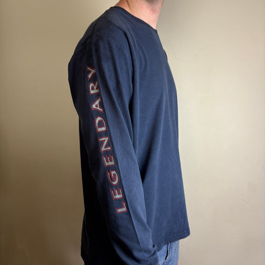Vintage Legendary Longhorn Skull Navy Long Sleeve Graphic T-Shirt - L