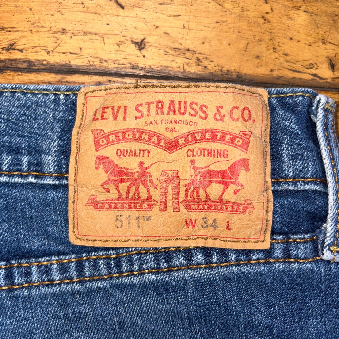 Vintage Levis 511 Slim Blue Denim Shorts - 34