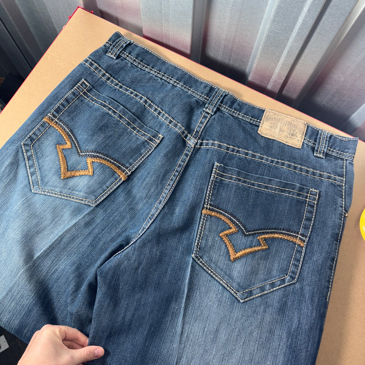 Southpole Embroidered Y2K Baggy Hip Hop blue Jeans - 42L