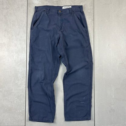 Vintage Carhartt Navy Workwear Carpenter Baggy Trousers - 30