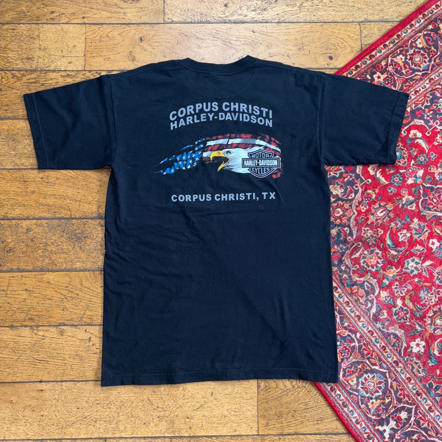 Vintage Harley Davidson Black Flames Y2K Graphic T-Shirt - S