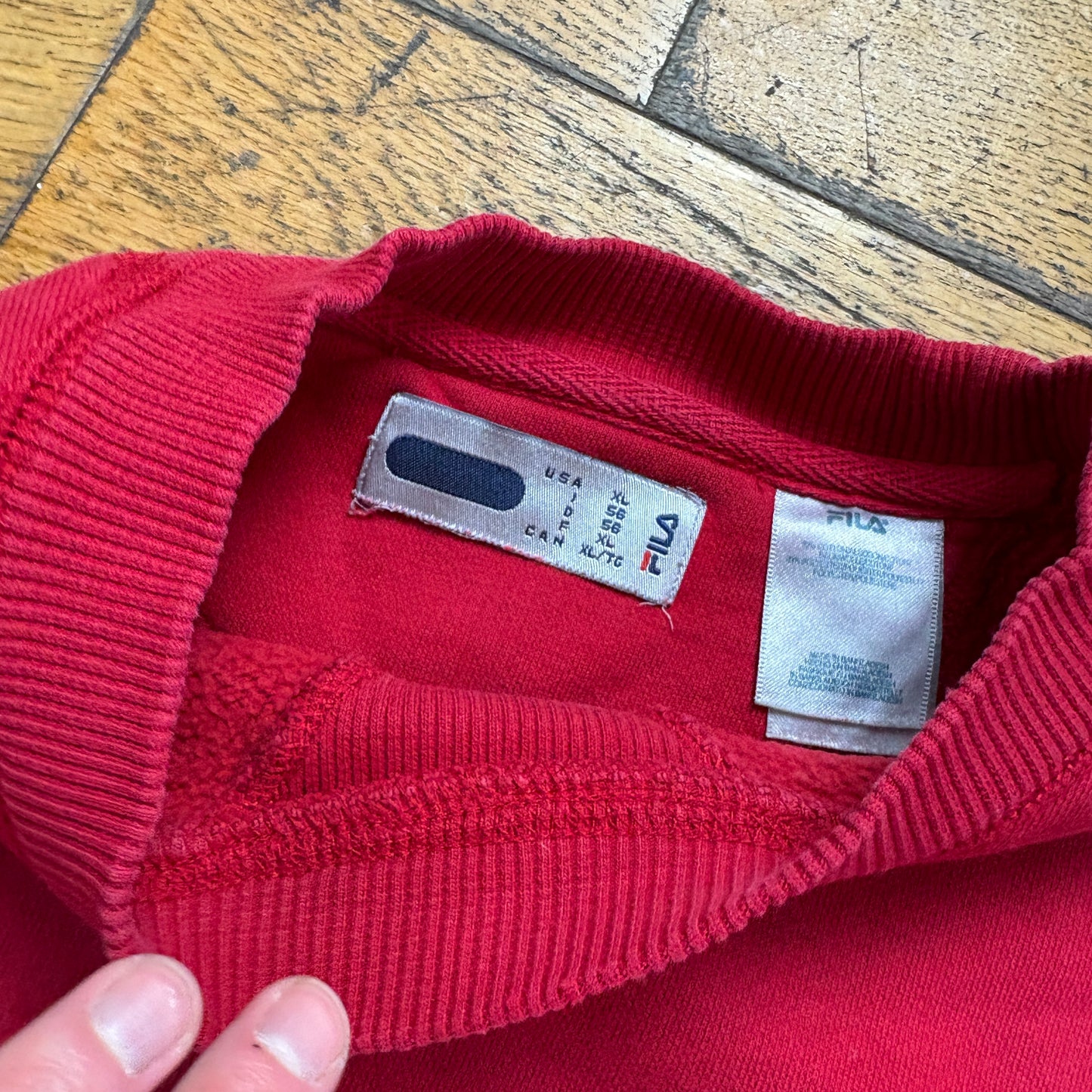 Vintage Fila Red Embroidered Sweatshirt - XL