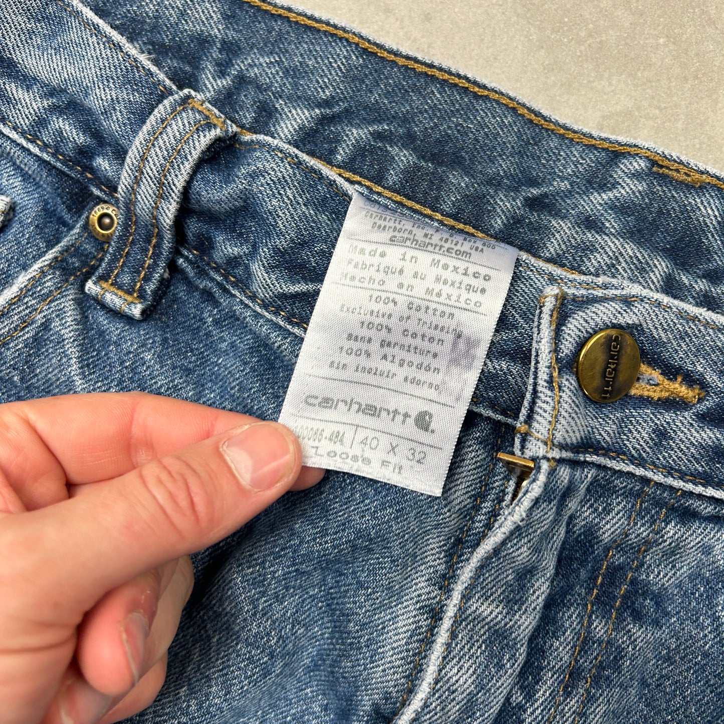 Vintage Carhartt Workwear Baggy Blue Carpenter Shorts - 40