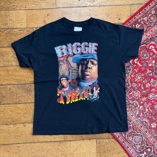 Vintage Biggie Smalls Y2K Black Graphic T-Shirt - XL