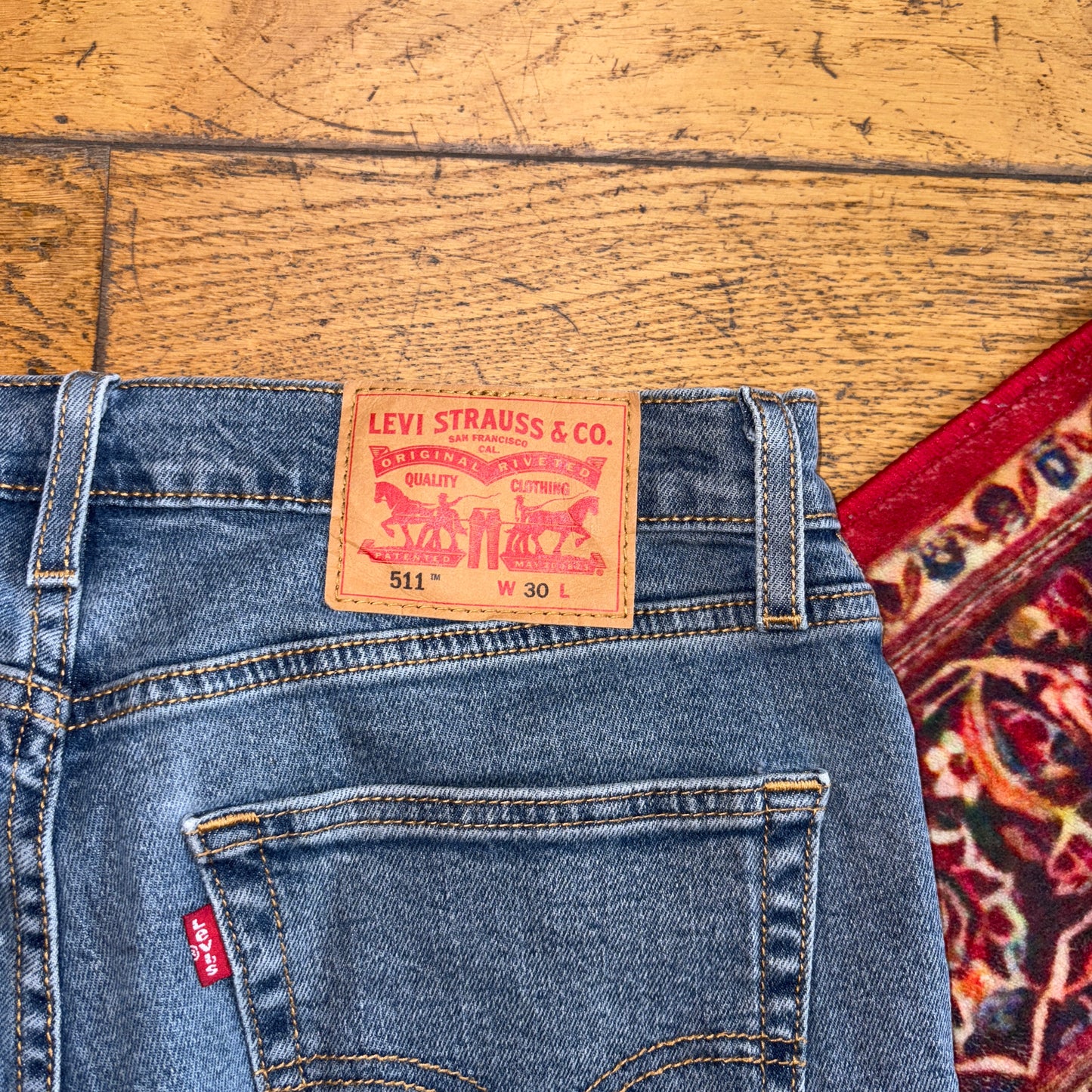 Vintage Levis 511 Slim Blue Denim Shorts - 30