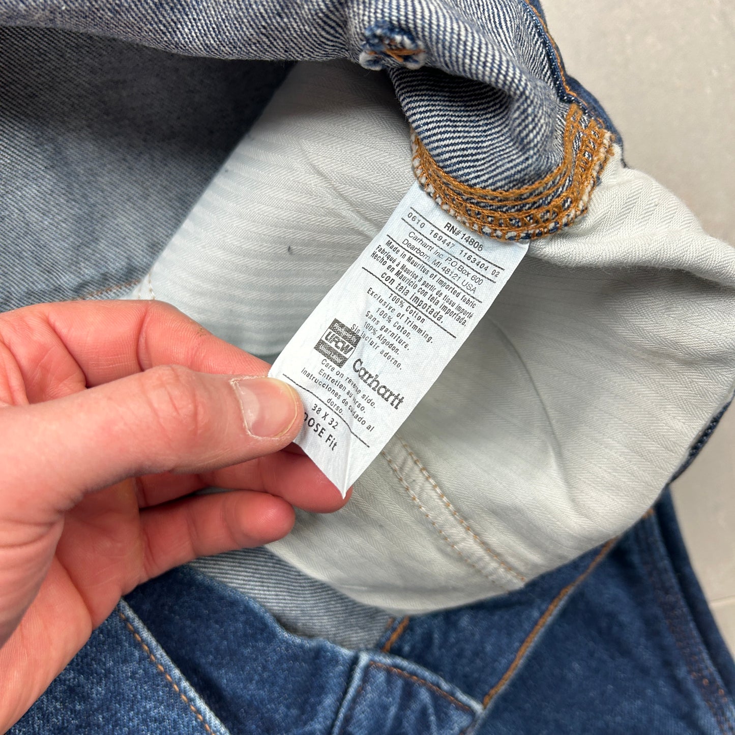 New Carhartt Double Knee Carpenter Baggy Blue Jeans - 40