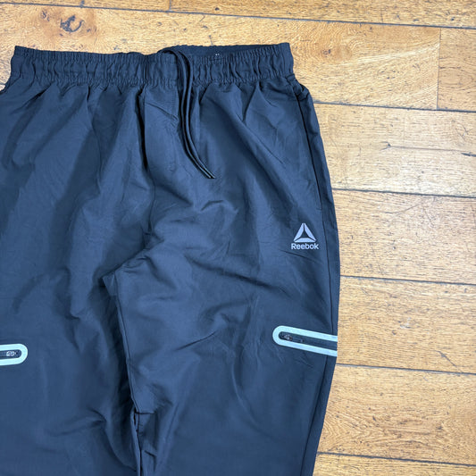 Vintage Reebok Black Tracksuit Sweatpants Track Pants Bottoms - L