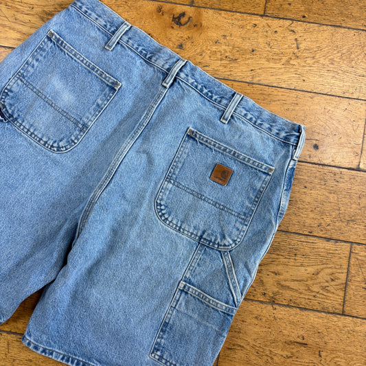 Vintage Carhartt Workwear Blue Baggy Carpenter Shorts - 38