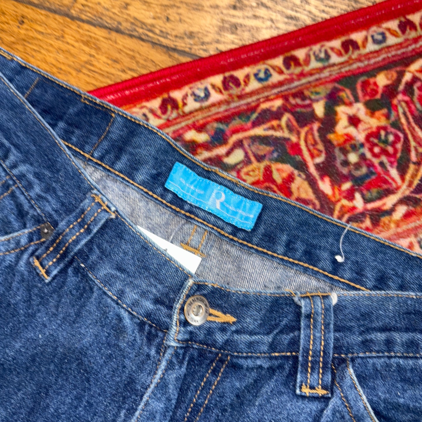 Vintage Embroidered Hip Hop Baggy Blue Shorts Jorts - 38