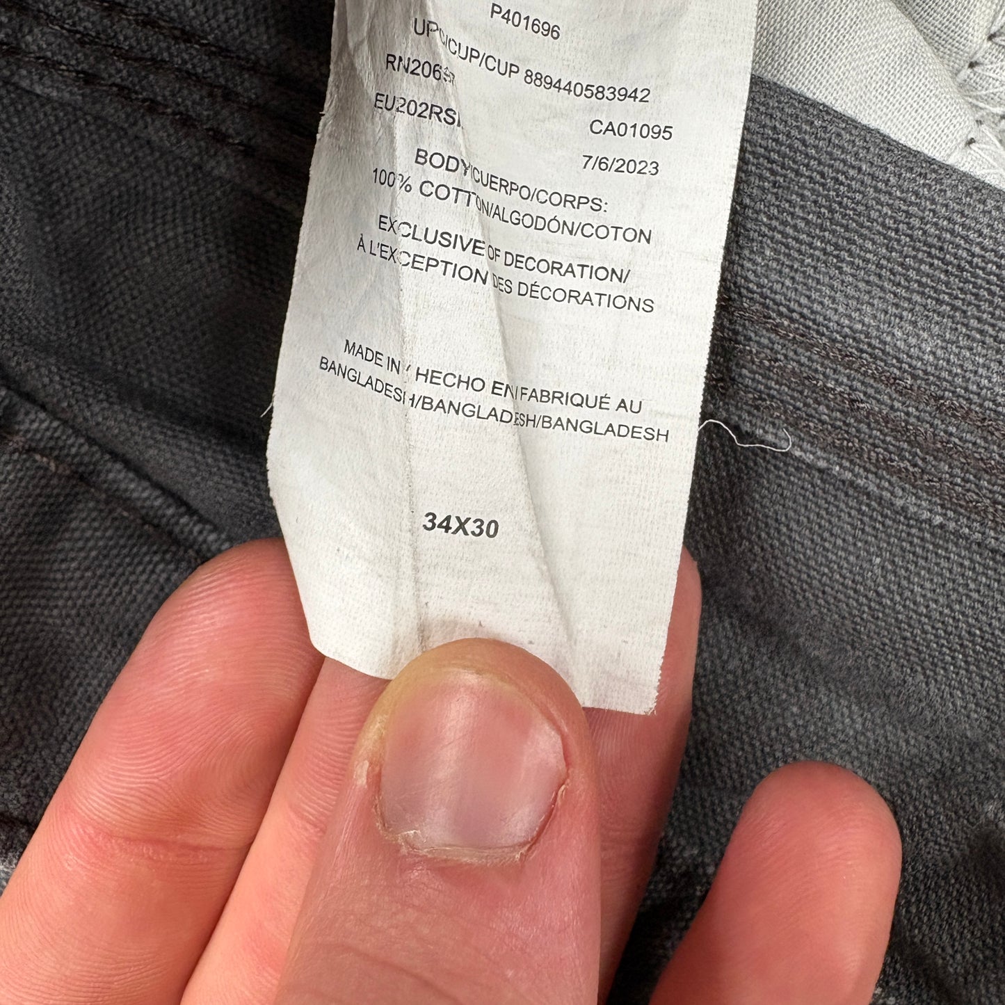 Vintage Dickies Grey Workwear Carpenter Baggy Trousers - 34