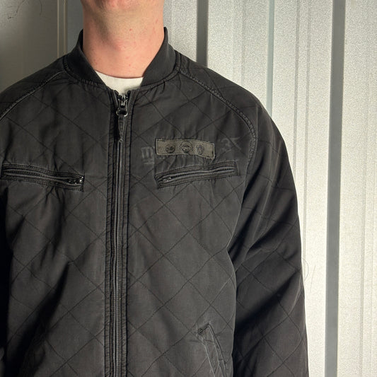 Vintage Quiksilver Black Quilted Bomber Surfwear Y2K Jacket - M