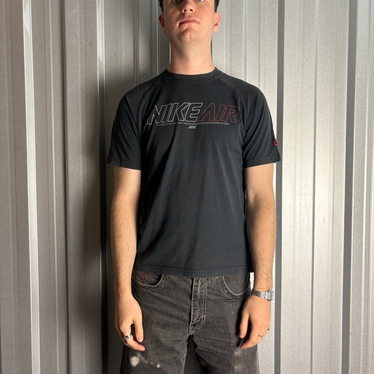 Vintage Nike Air Y2k 00s Black Graphic T-Shirt - S