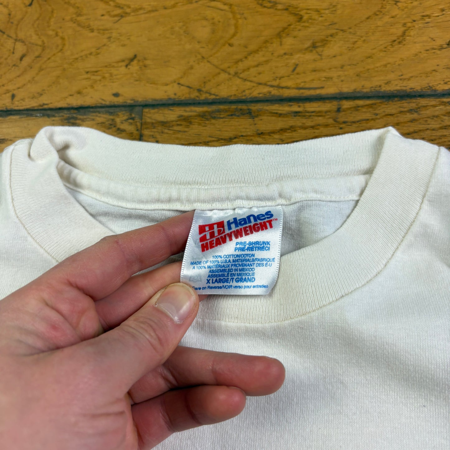 Vintage 90s Funny Sunburnt White Boxy Single Stitch Graphic T-Shirt - XL