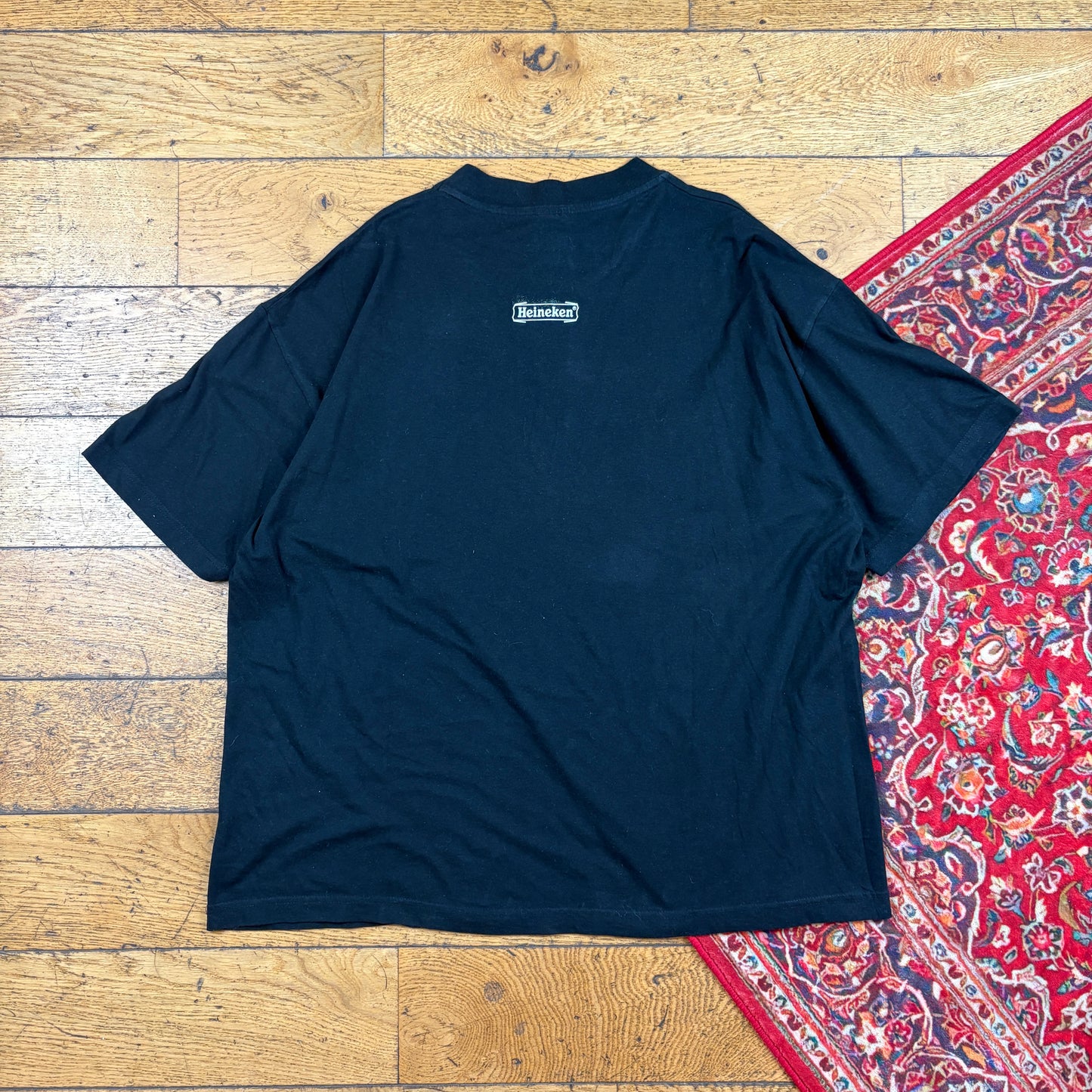 Vintage Heinekin Beer Black Graphic T-Shirt - XL