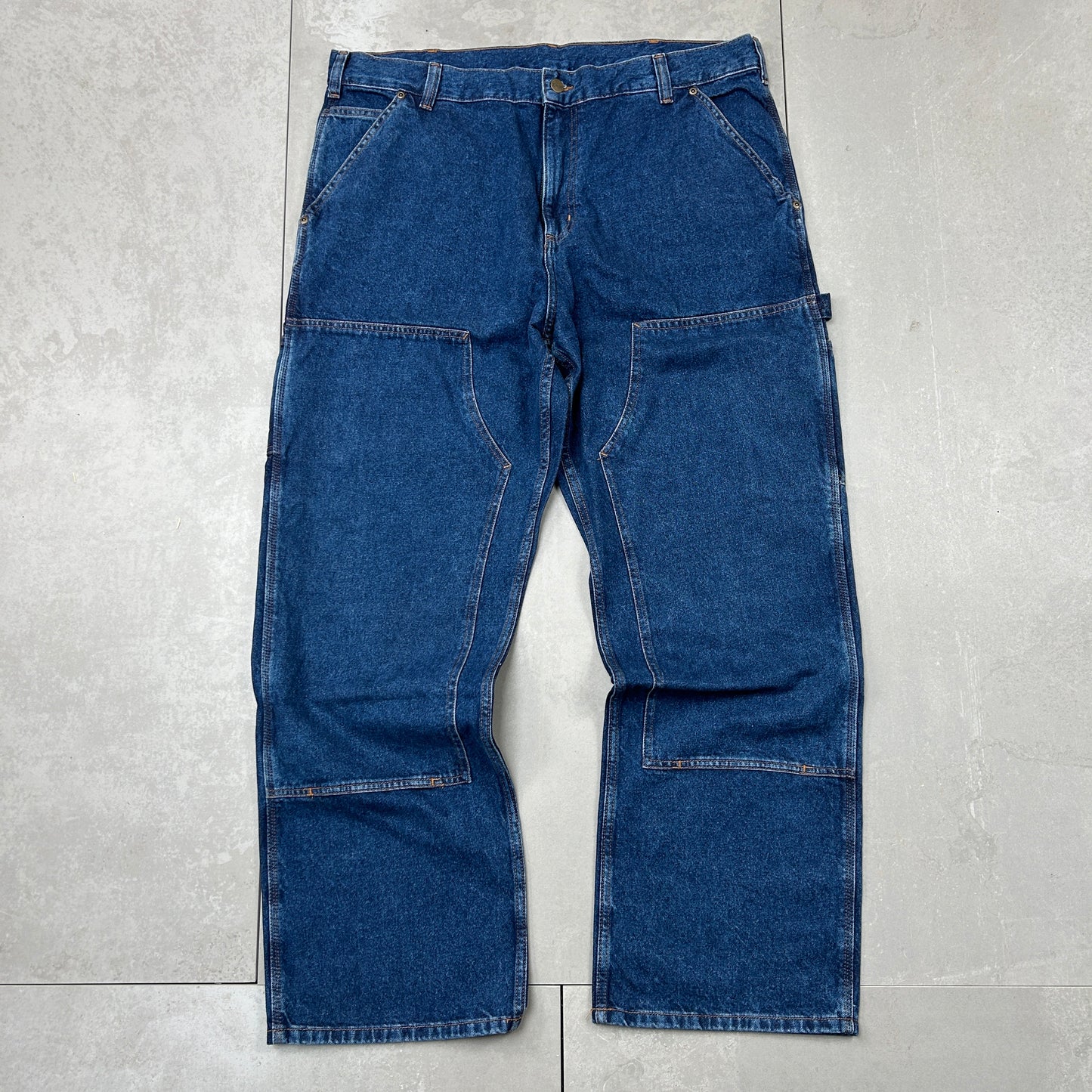 New Carhartt Double Knee Carpenter Baggy Blue Jeans - 40