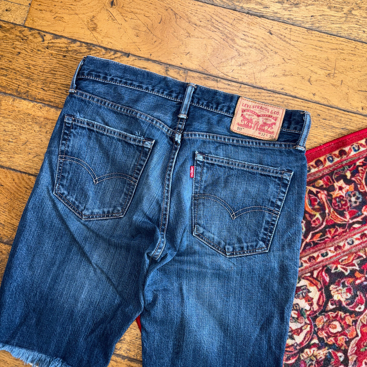 Vintage Levis 511 Slim Blue Denim Shorts - 32