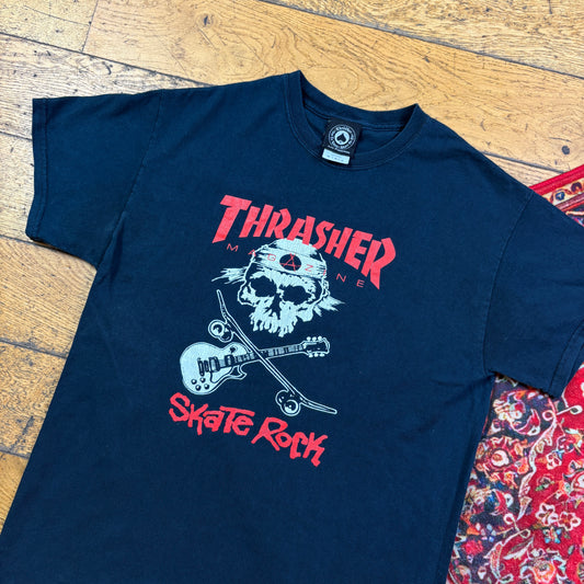 Vintage Thrasher Black Skate Graphic T-Shirt - S