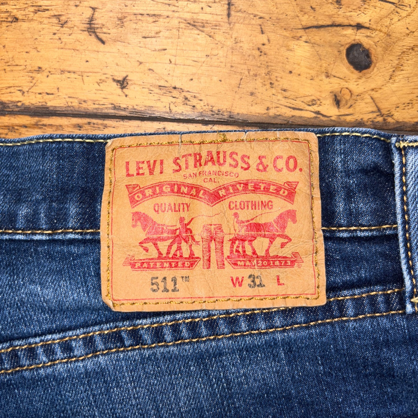 Vintage Levis 511 Slim Blue Denim Shorts - 31