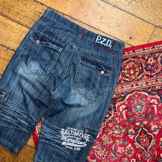Vintage Blue Denim Shorts - 32