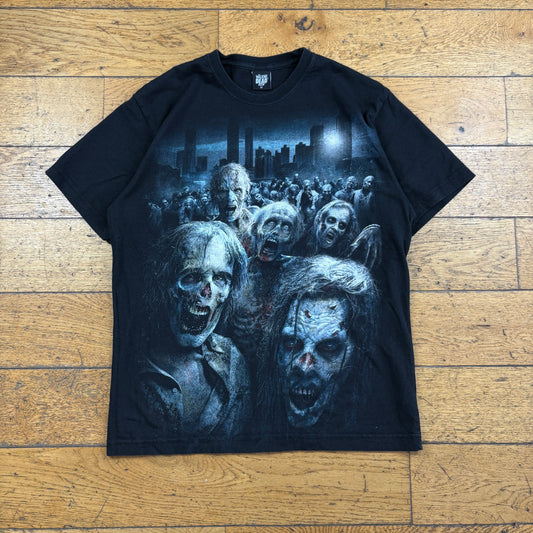 Vintage AMC The Walking Dead Black 2016 Graphic Zombie T-Shirt - S