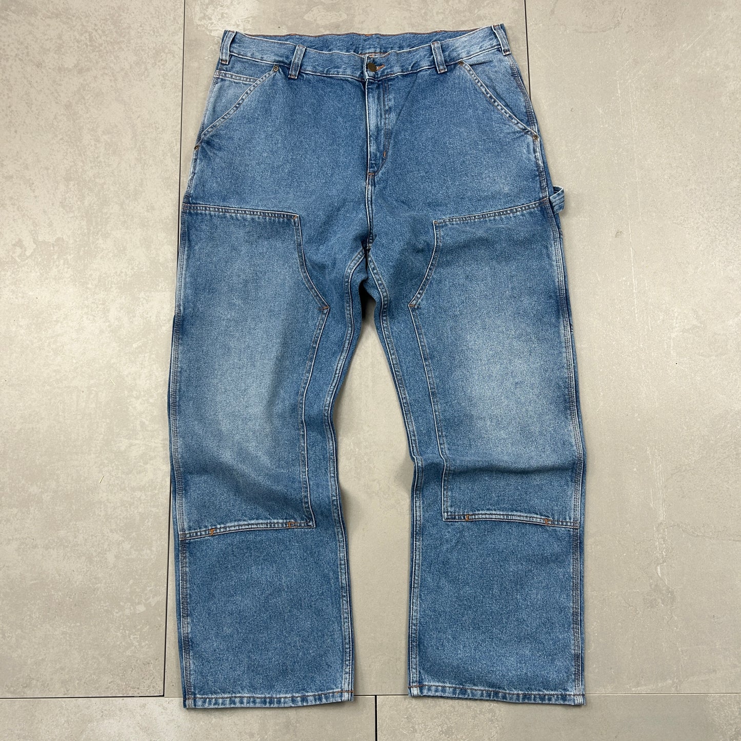 New Carhartt Double Knee Carpenter Baggy Blue Jeans - 38