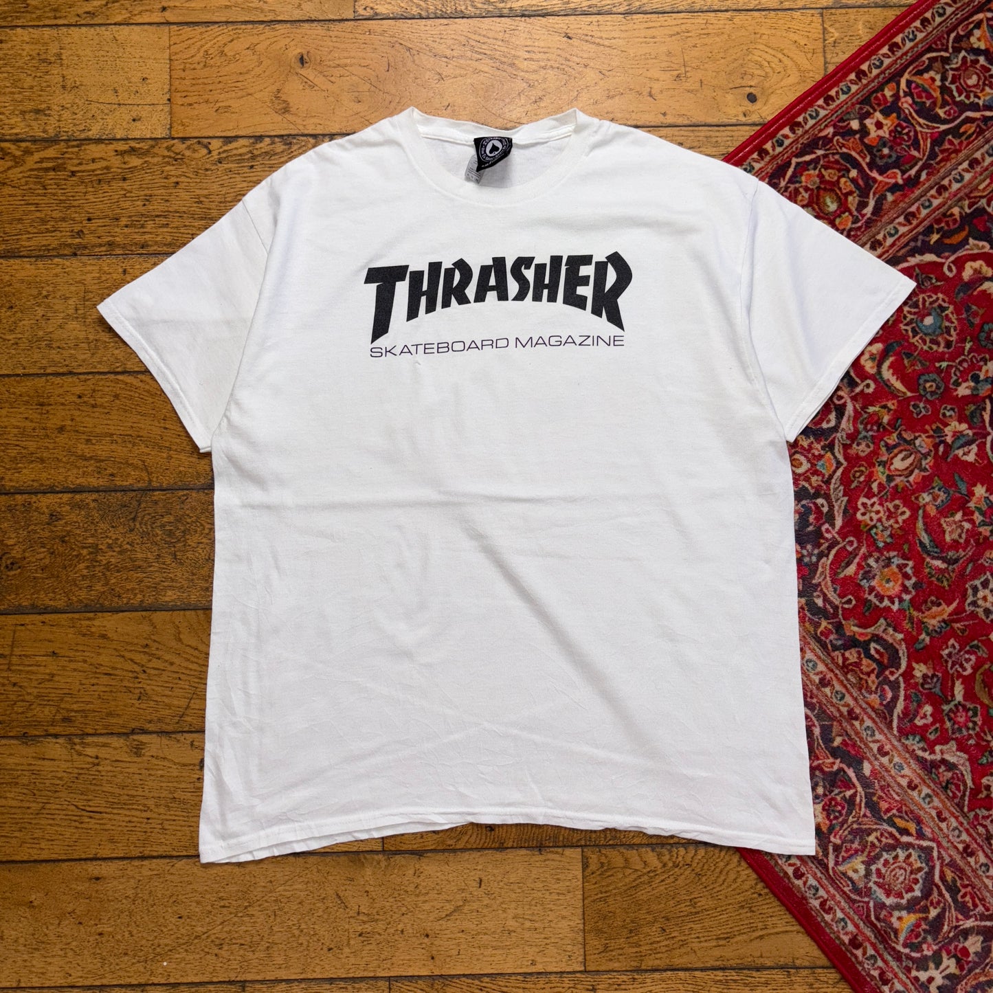 Vintage Thrasher White Skate Graphic T-Shirt - XL