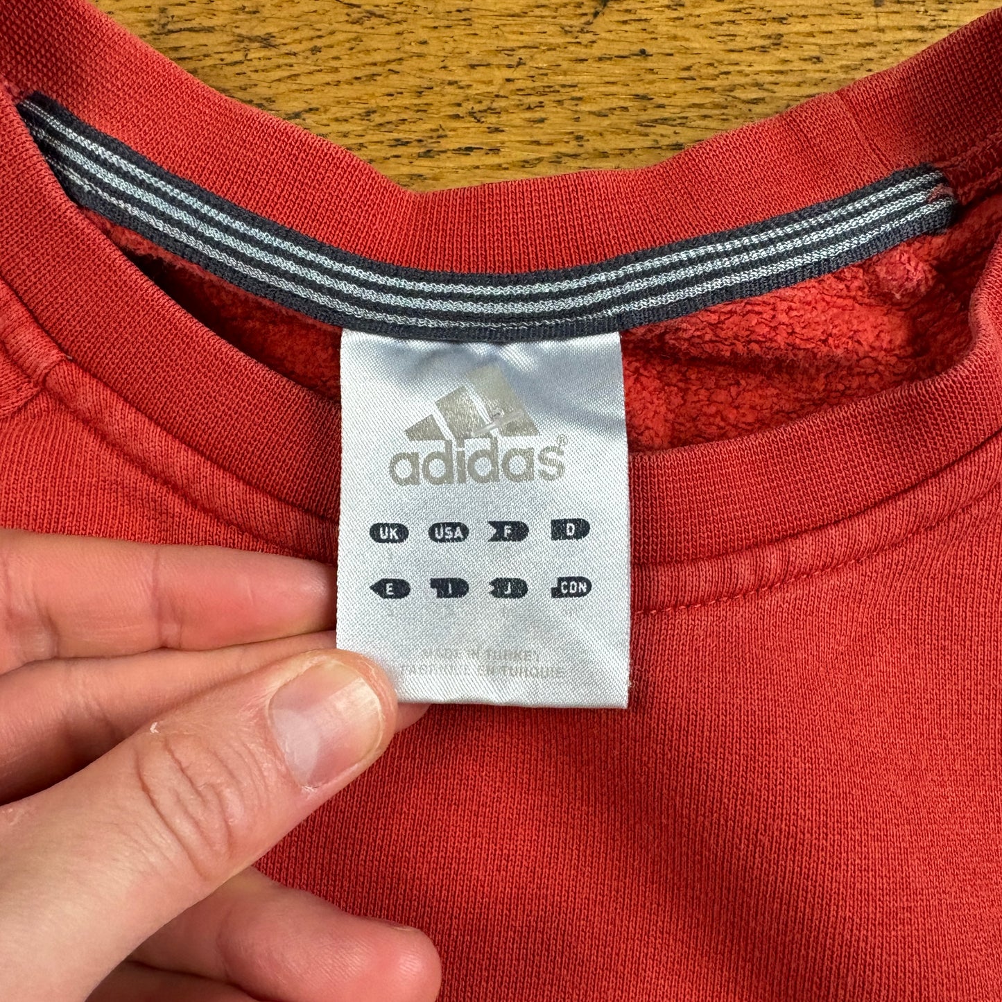 Vintage Adidas Burnt Orange Embroidered Sweatshirt - S