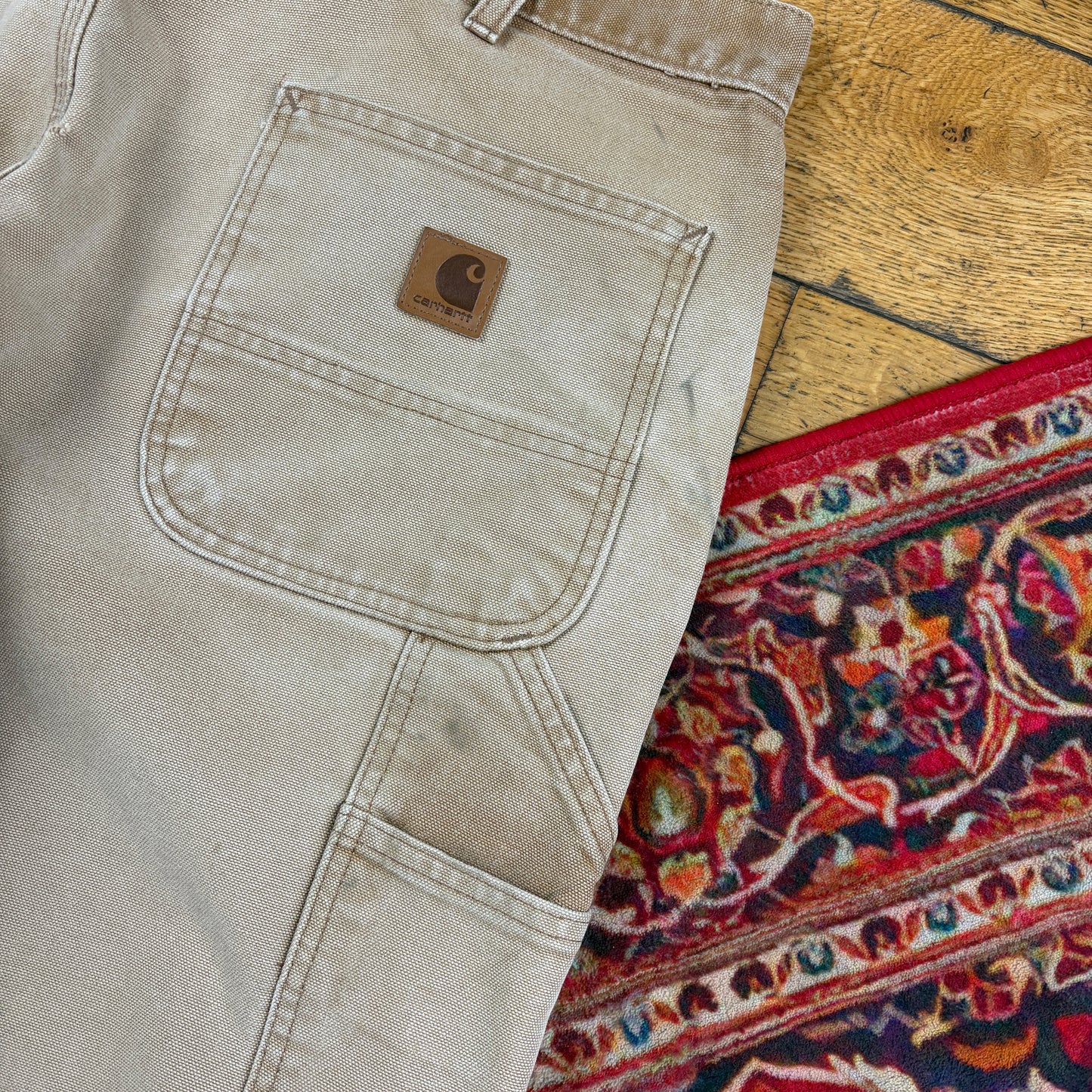 Vintage Carhartt Brown Workwear Carpenter Baggy Trousers - 38