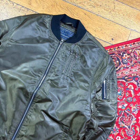 Vintage Khaki Green MA-1 Bomber Jacket - XXL