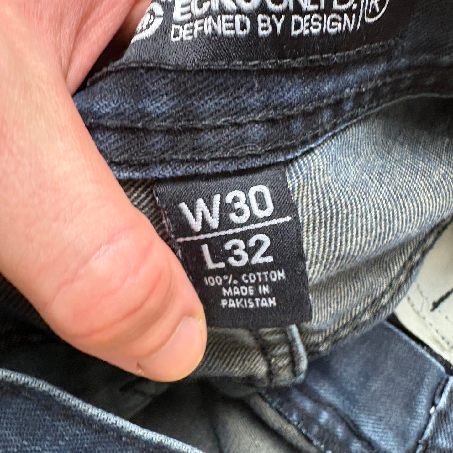 Vintage Ecko Unltd Embroidered Y2K Hip Hop Blue Straight Jeans - 30