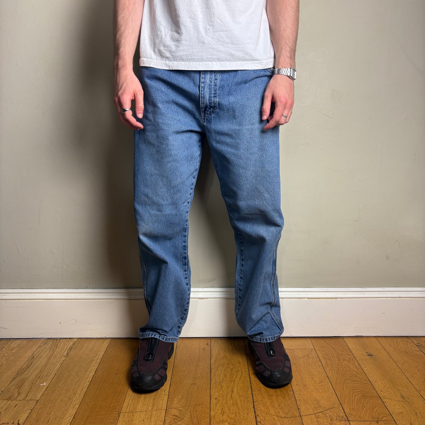 Vintage Dickies Workwear Carpenter Baggy Blue Jeans - 38S