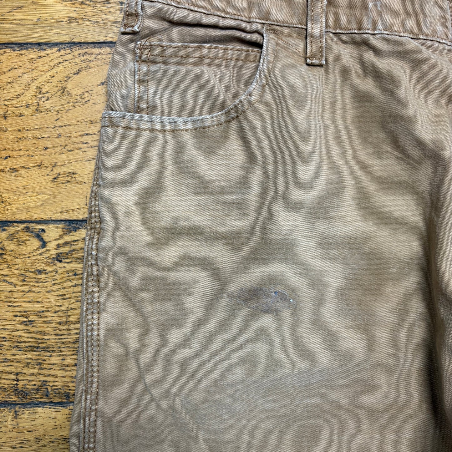 Vintage Dickies Workwear Carpenter Baggy Brown Trousers - 36