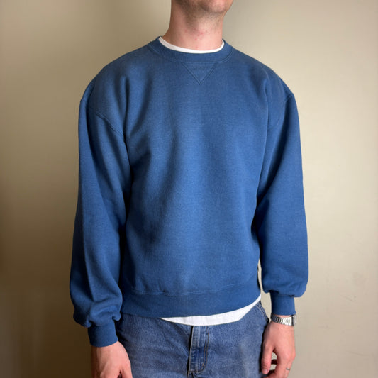 Vintage Russell Athletic Blue Boxy Blank Sweatshirt - L