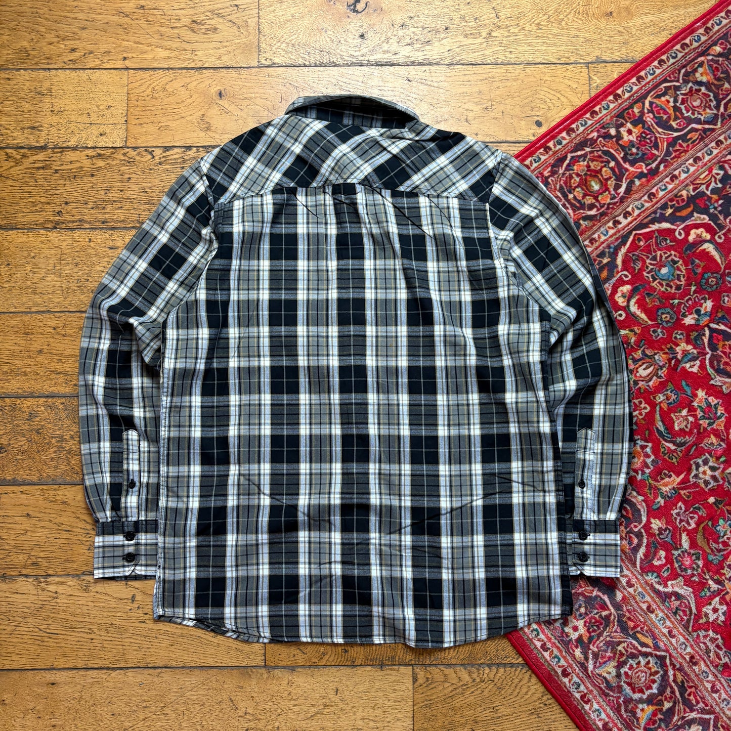 Vintage Oakley Embroidered Black Grey Check Shirt - L