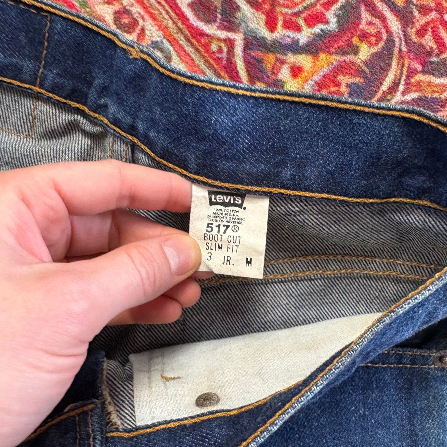 Vintage Levis 517 Bootcut Womens Blue Denim Jeans - Size 8