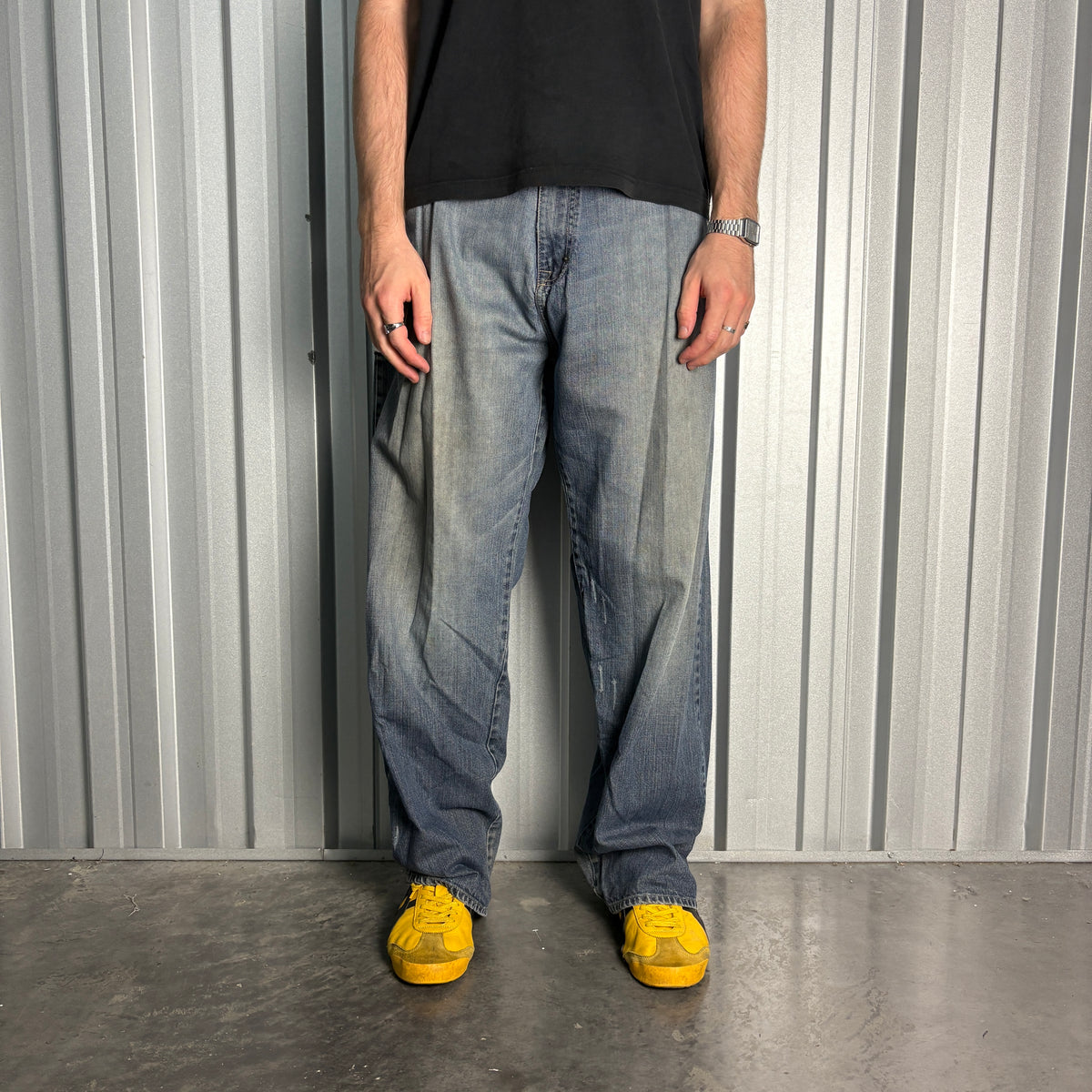 G-Unit Blue Embroidered Japanese Denim Hip Hop Y2K Baggy Jeans - 44L