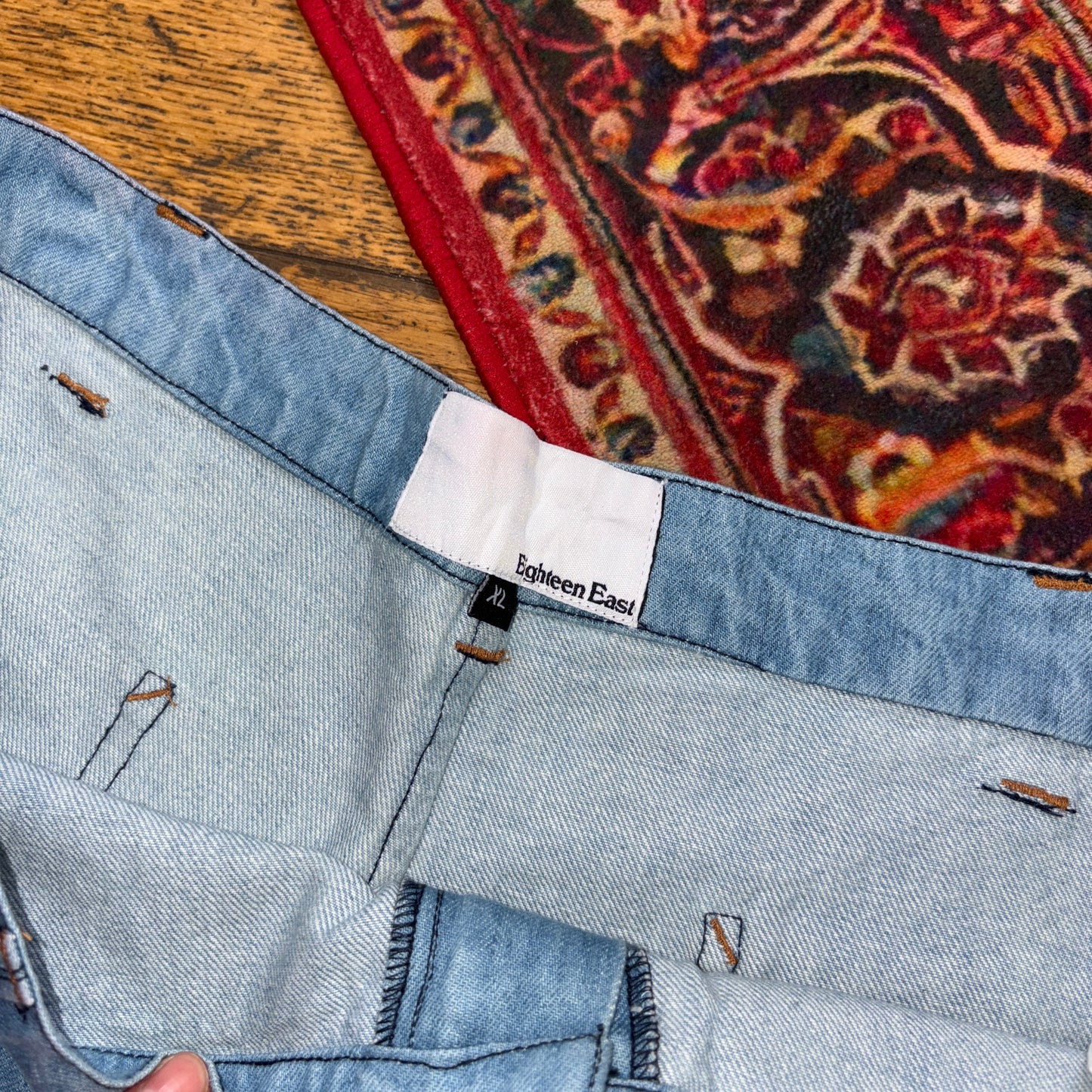 Vintage Blue Double Knee Embroidered Hip Hop Y2K Baggy Jeans - 38R