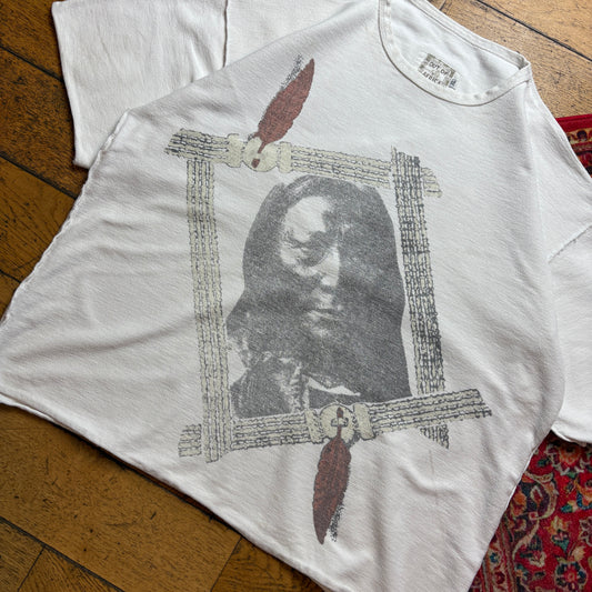 Vintage White Boxy Native American Graphic T-Shirt - XL