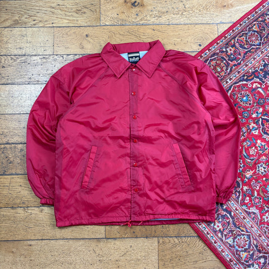Vintage Red Nylon Coach Harrington Jacket - L