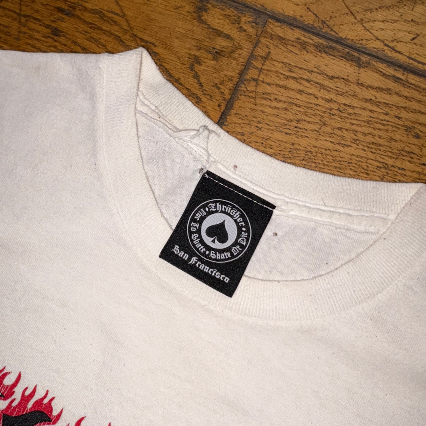 Vintage Thrasher White Skate Graphic T-Shirt - XS