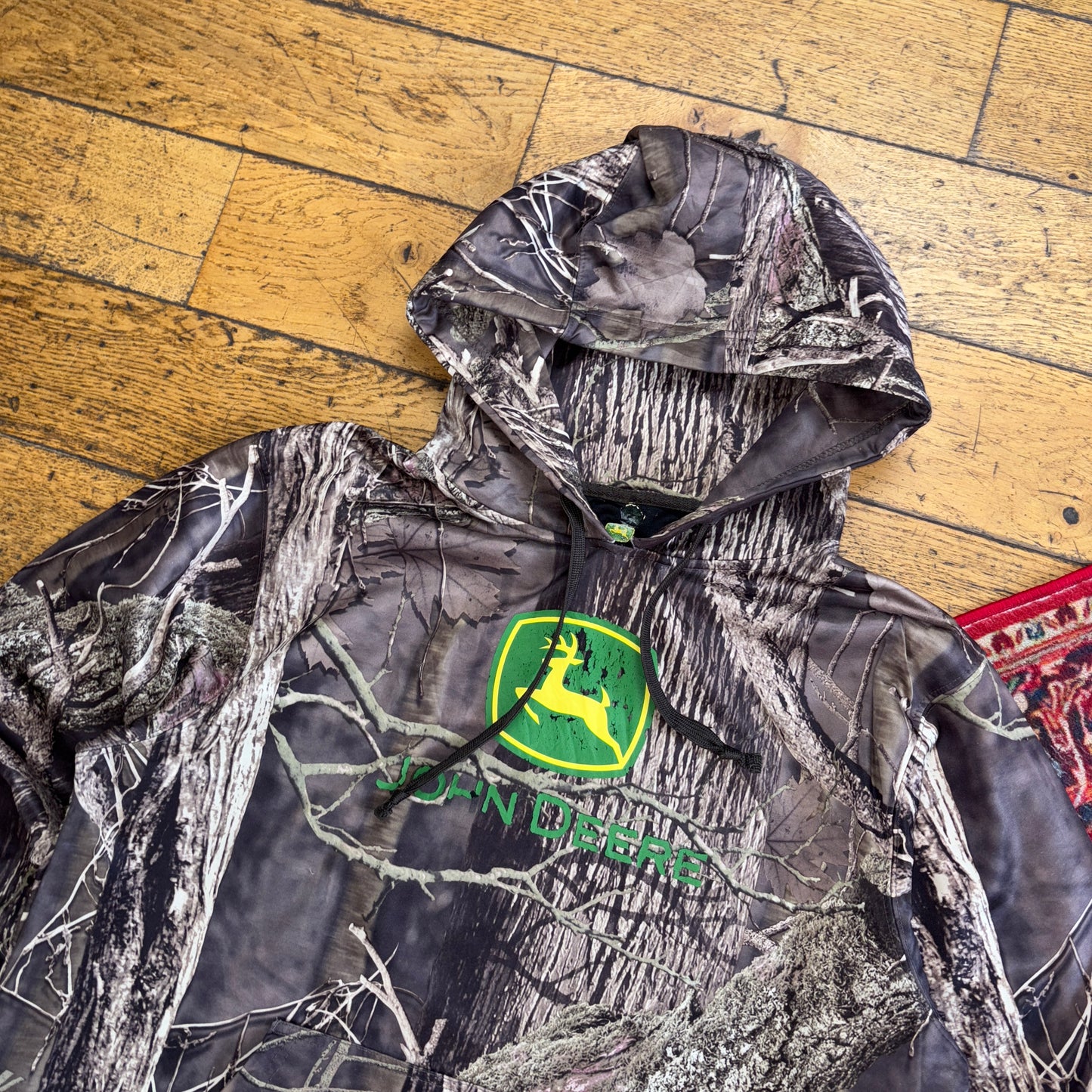 Vintage Realtree John Deere Camo Green Hoodie Sweatshirt - L