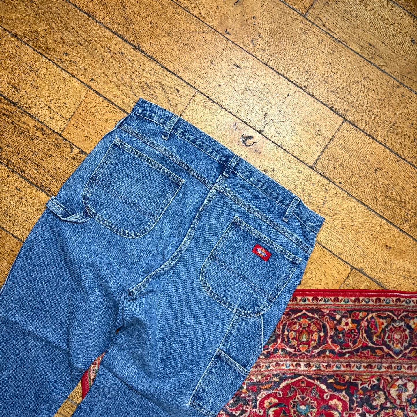 Vintage Dickies Workwear Carpenter Baggy Blue Jeans - 38S