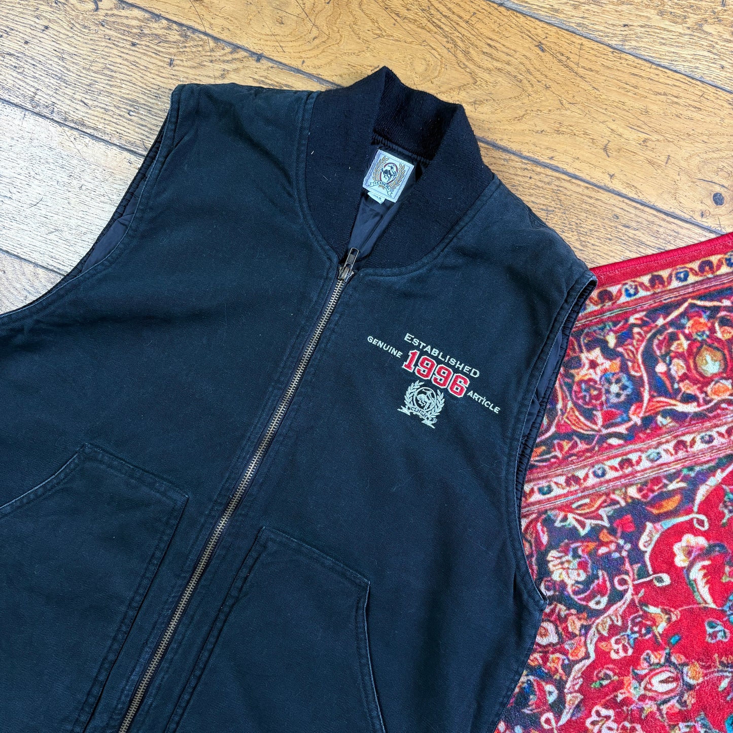 Vintage Black Gilet Vest Workwear Carhartt Style Jacket - S