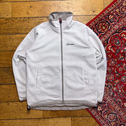 Vintage Berghaus Reversible Cream Grey Fleece Gorpcore Womens Jacket - M