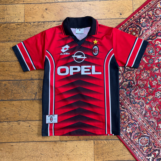 Vintage Lotto AC Milan Red Football Polo Shirt - XS