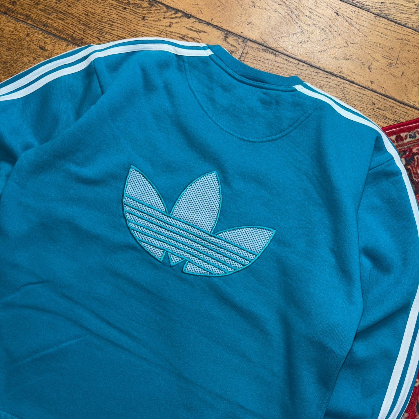 Vintage 90s Adidas Blue Embroidered Sweatshirt - XL