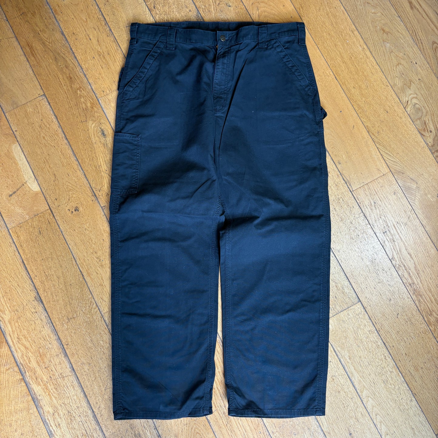 Vintage Carhartt Black Workwear Carpenter Baggy Trousers - 40